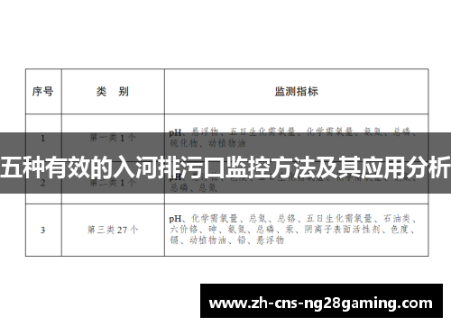 五种有效的入河排污口监控方法及其应用分析